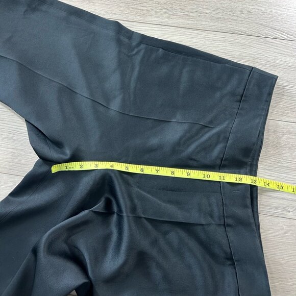 ETRO 2022 Satin Flared Black Wide-Leg Black Viscose Elegant Trouser Pants - Picture 13 of 15